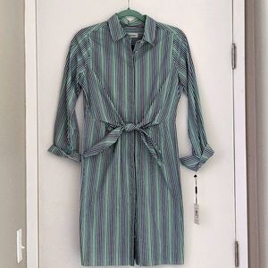 Calvin Klein Striped Button Down Dress, Size 2